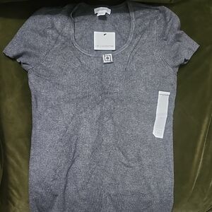 Gray Short Sleeve T-Shirt by Liz Claiborne